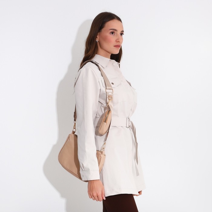 Сумка-багет на молнии, цвет бежевый Сумка-багет на молнии, цвет бежевый