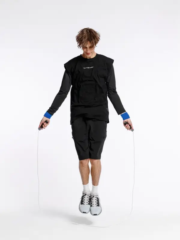 Скакалка скоростная Arriba, черная с серым