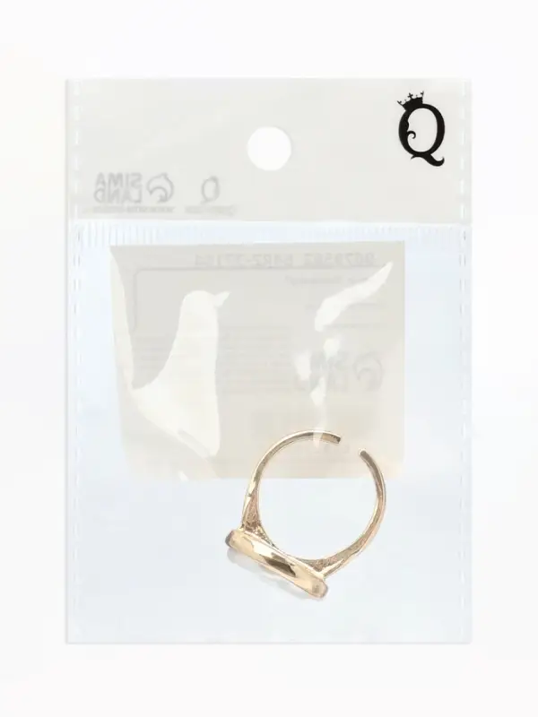 Кольцо &laquo;Перламутр&raquo;, круг, белое в золоте, безразмерное