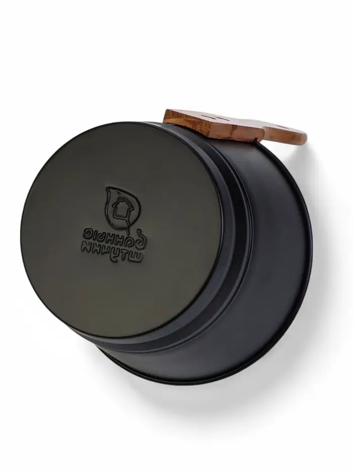 Ушат для бани и сауны, 4 л, сталь, с деревянной ручкой, чёрный