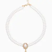 Набор 2 предмета: серьги, колье &laquo;Антуанетта&raquo;, вспышка, белый в золоте, 40 см