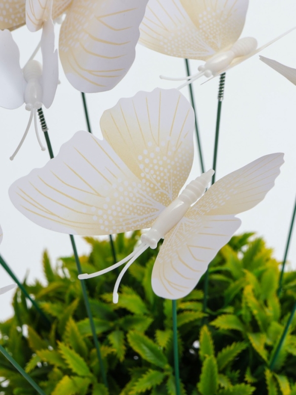 Набор штекеров "Бабочки" белые, в наборе 12шт, 12/10/8/6/4см