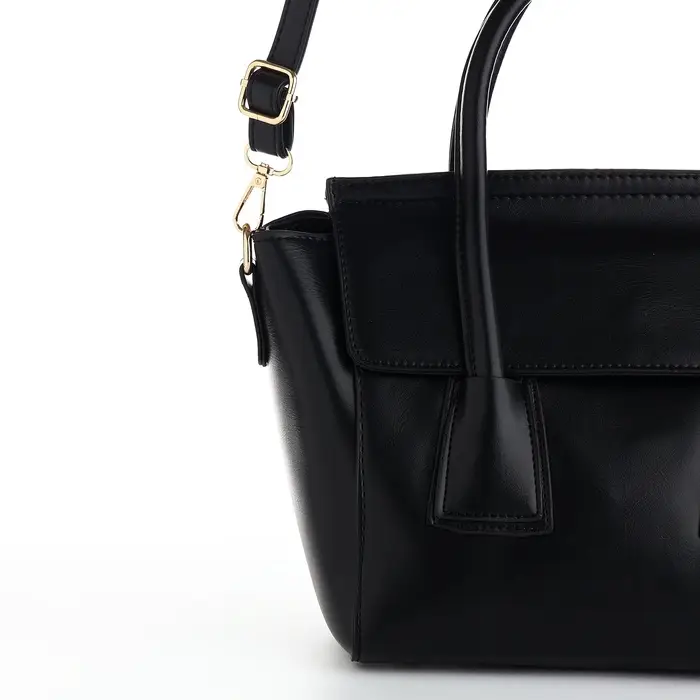 Сумка женская мессенджер на магните, 35&times;15&times;23 см, чёрная