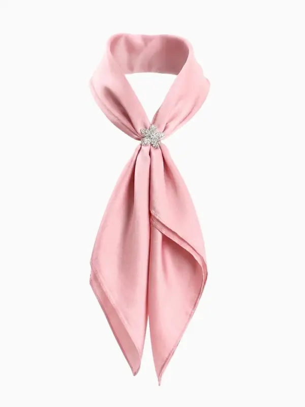 Кольцо для платка &laquo;Цветок Лилии&raquo;, белое в серебре