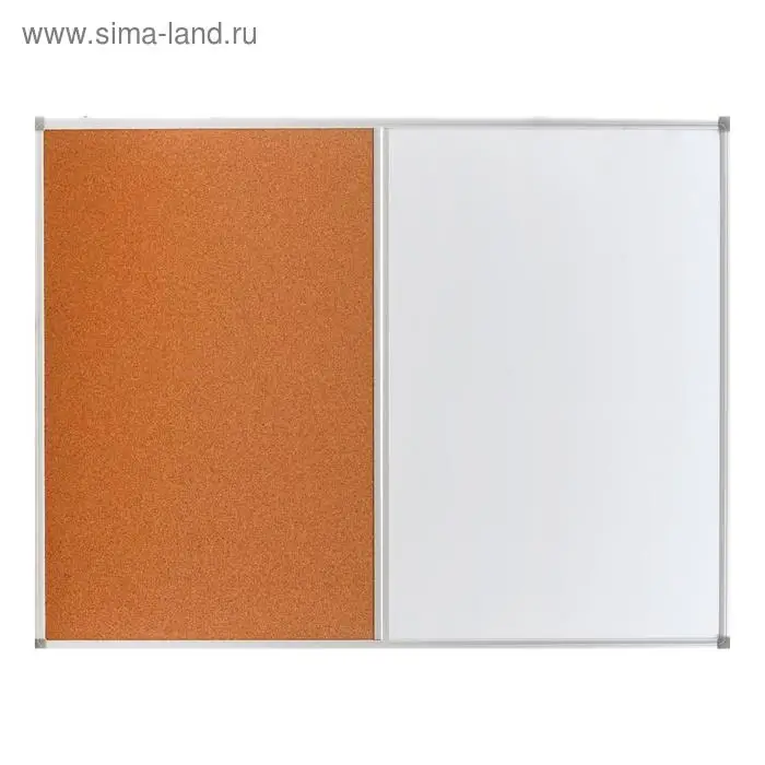 Доска комбинированная 90х120 см, магнитно-маркерная/пробковая, Calligrata СТАНДАРТ, в алюминиевой рамке