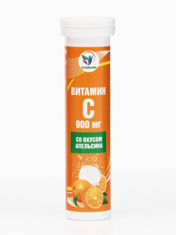 Напиток Витамин С со вкусом апельсина Vitamuno, 10 шипучих таблеток Напиток Витамин С со вкусом апельсина Vitamuno, 10 шипучих таблеток