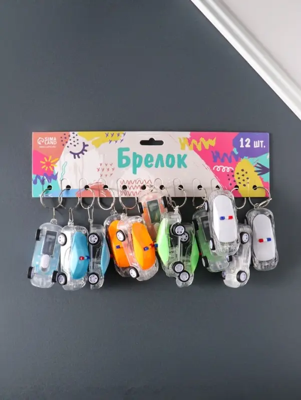 Брелок световой на кольце "Полицейский автомобиль" мигает МИКС иннерционный 7х3х1,5 см