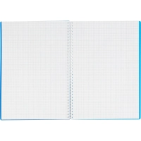 Бизнес-тетрадь А4 96л.  гребень,пласт.обл,синий, клетка