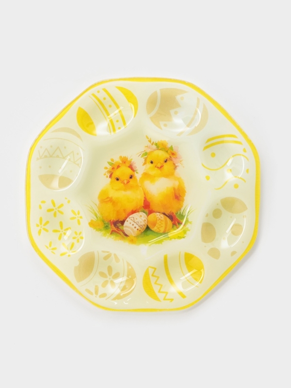 Подставка для яиц 8 ячеек  Подставка для яиц 8 ячеек "Пасха. Милые цыплята", 22х22х1 см