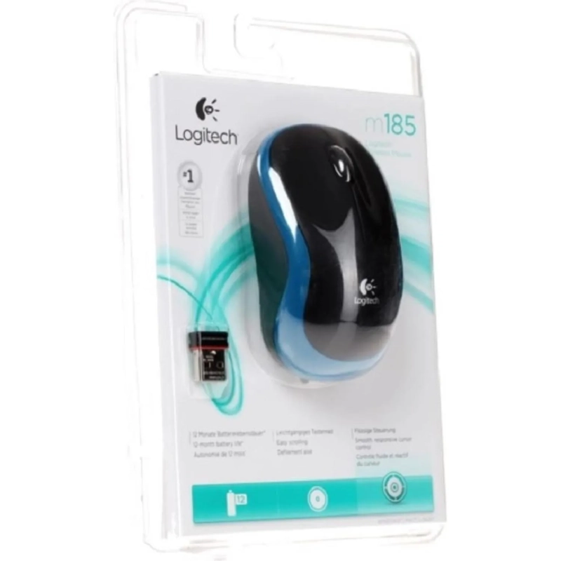 Мышь компьютерная Logitech USB OPTICAL CORDL. M185 BLUE
