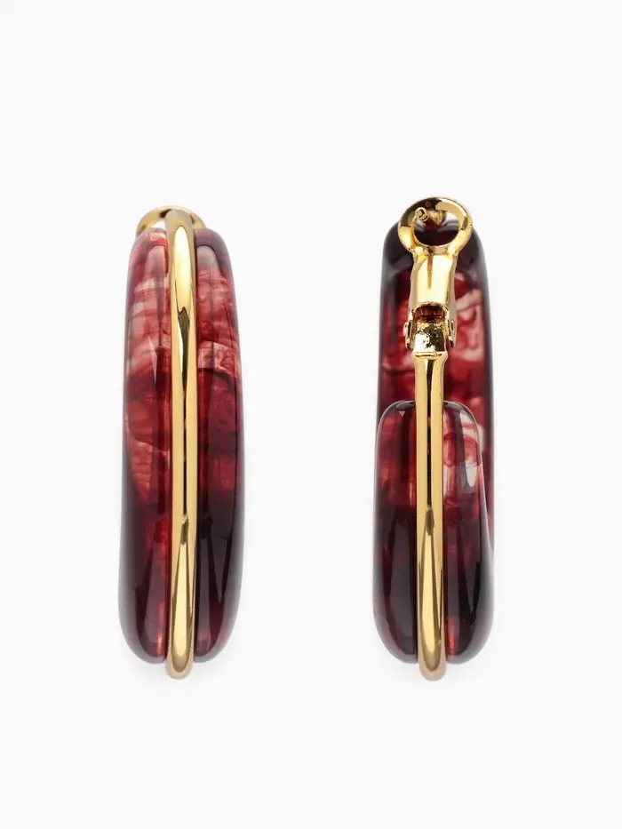 Серьги-кольца акрил &laquo;Тренд&raquo;, бордовые в золоте