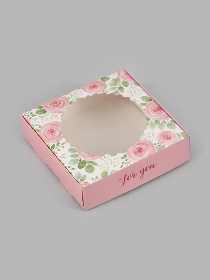 Коробка сборная с окном, For you, 11.5&times;11.5&times;3 см