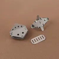 Застёжка для сумки, 3.1×3.1 см, цвет серебряный