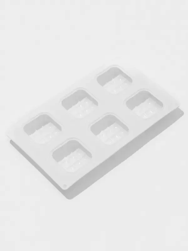 Форма для муссовых десертов и выпечки Доляна &laquo;Перина&raquo;, 29&times;17&times;3 см, 6 ячеек (6.5&times;6.5 см), силикон, белая
