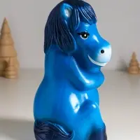 Копилка "Лошадь с сердцем" 23.5 см, синий