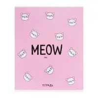 Тетрадь 48 листов в клетку, Calligrata Meow, МИКС