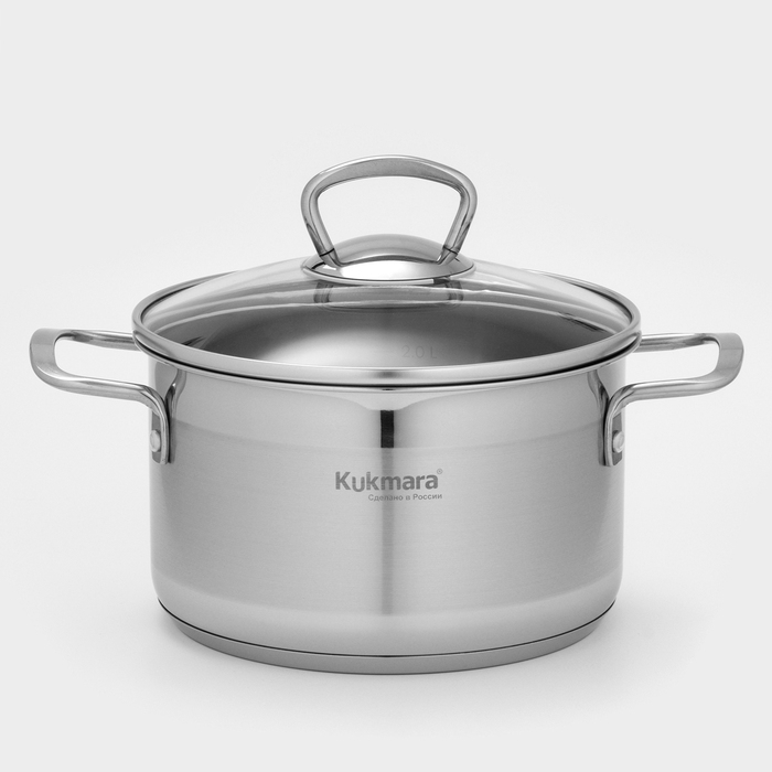 Кастрюля ORION, 2.5 л, d=18 см, стеклянная крышка, капсульное дно, индукция Кастрюля ORION, 2.5 л, d=18 см, стеклянная крышка, капсульное дно, индукция