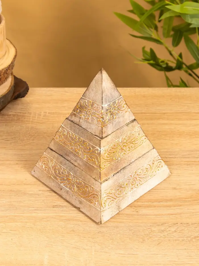 Шкатулка "Пирамидка" 15х15х20 см, МДФ, цв. бежевый