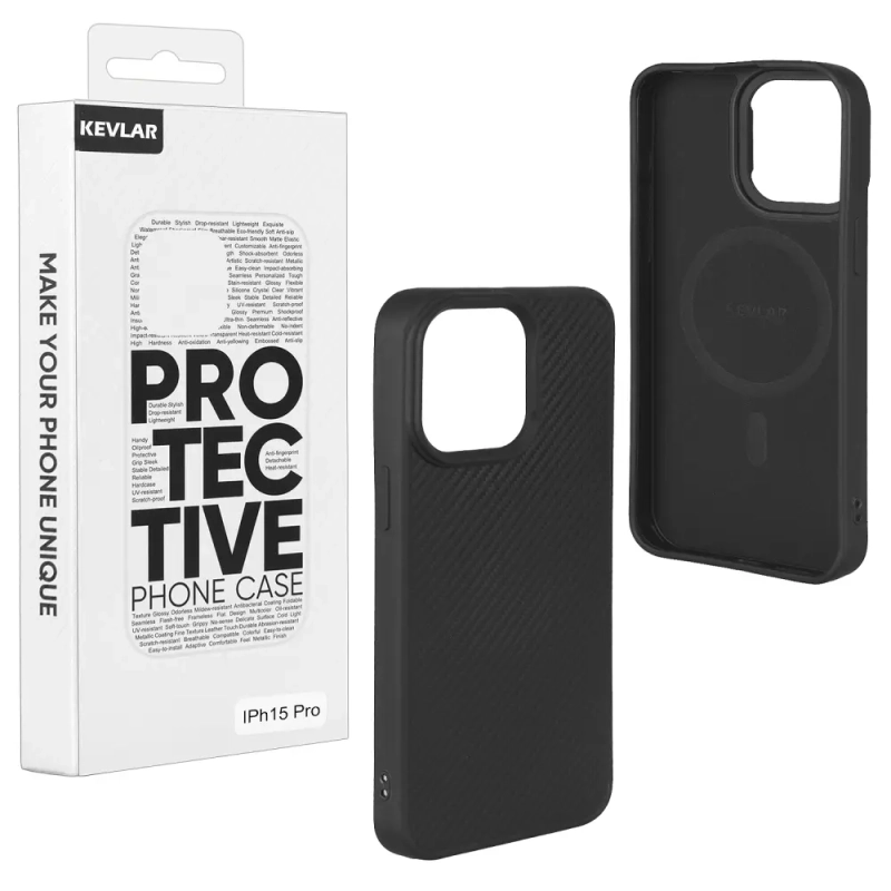 Чехол iPh 15 Pro TPU Kevlar Чехол iPh 15 Pro TPU Kevlar