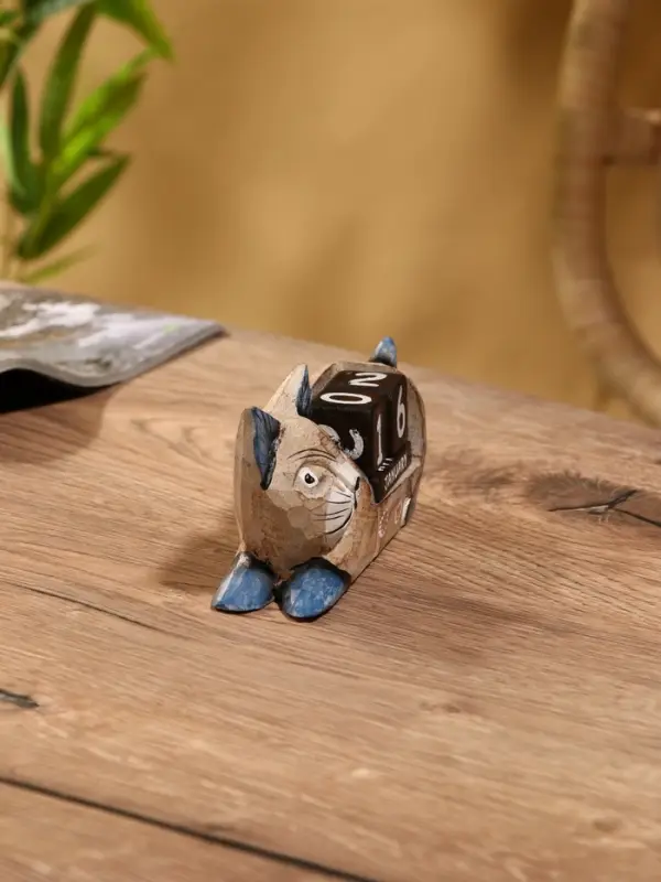 Вечный календарь &laquo;Кошка&raquo;, 13&times;4&times;6.5 см, дерево