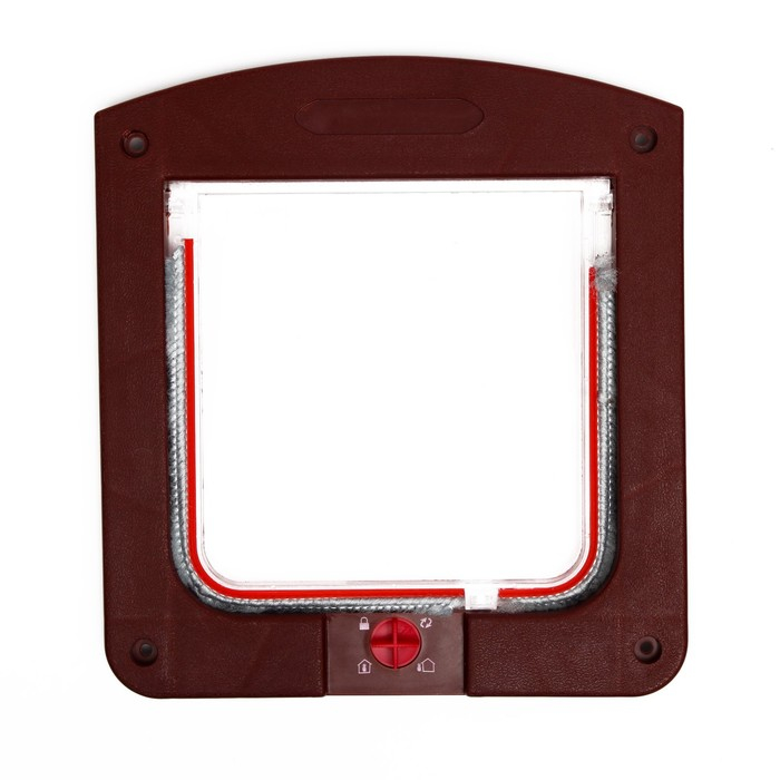 Дверь для животных с 4 режимами, проем 15х15,5 (общ. 22,5х20 см), тёмно-коричневая Дверь для животных с 4 режимами, проем 15х15,5 (общ. 22,5х20 см), тёмно-коричневая