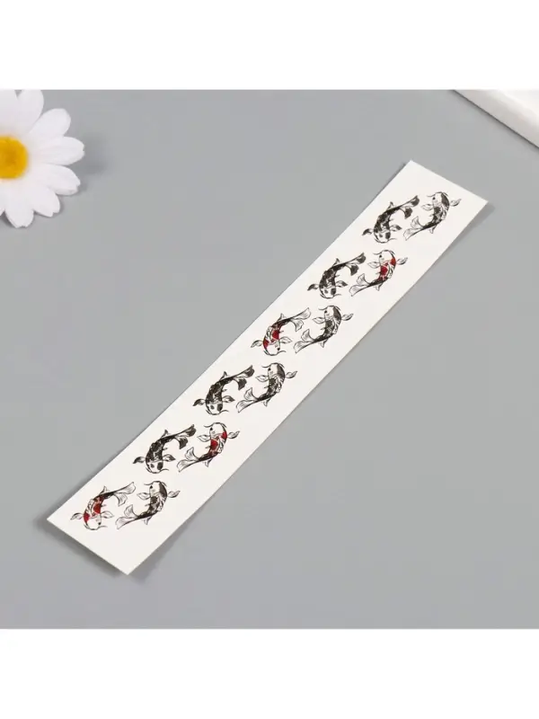 Переводная тату на тело чёрно-красная «Браслет. Рыбы Кои», 20×3 см Переводная тату на тело чёрно-красная «Браслет. Рыбы Кои», 20×3 см