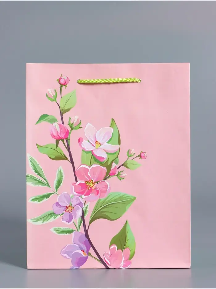 Пакет подарочный ламинированный &laquo;Нежный комплимент&raquo;, розовый, 18&times;22.3&times;10 см