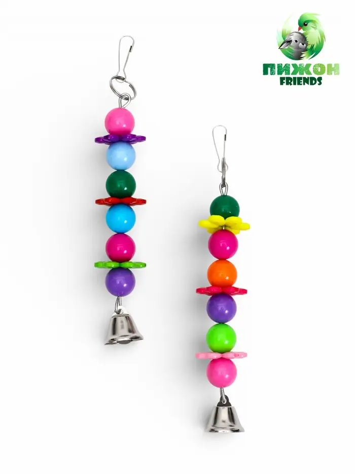 Игрушка для птиц "Цветочек", 15 х 3 см, микс цветов