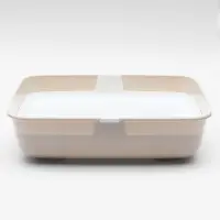 Лоток для кошек ALTA, 50&times;38&times;13.5 см, с сеткой, пластик, белый, бежевый