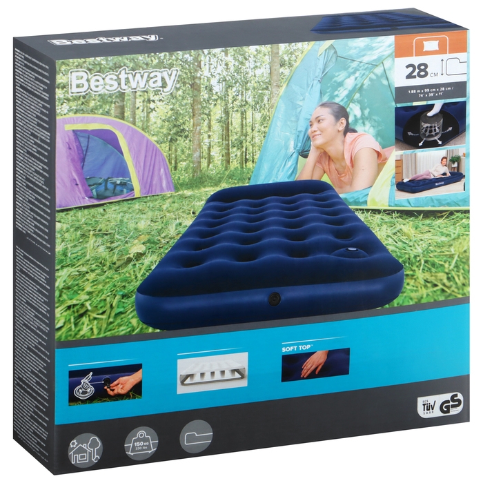 Матрас надувной Pavillo, 188 х 99 х 28 см, с встроенным ножным насосом, 67224 Bestway Матрас надувной Pavillo, 188 х 99 х 28 см, с встроенным ножным насосом, 67224 Bestway