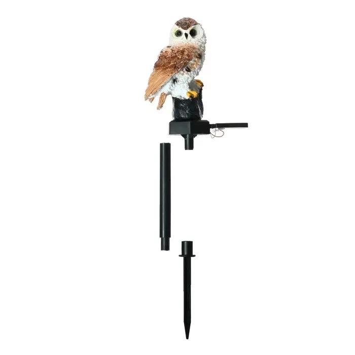 Садовый светильник &laquo;Сова&raquo;, уличный, на солнечной батарее, 45 см, 1 LED, свечение тёплое белое