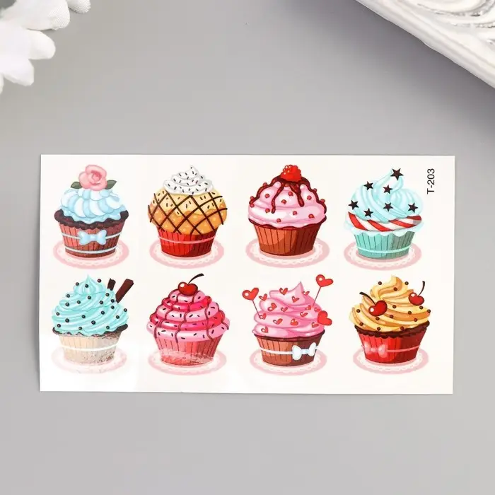 Переводные тату на тело цветные &laquo;Пирожное&raquo;, 10.5&times;6 см