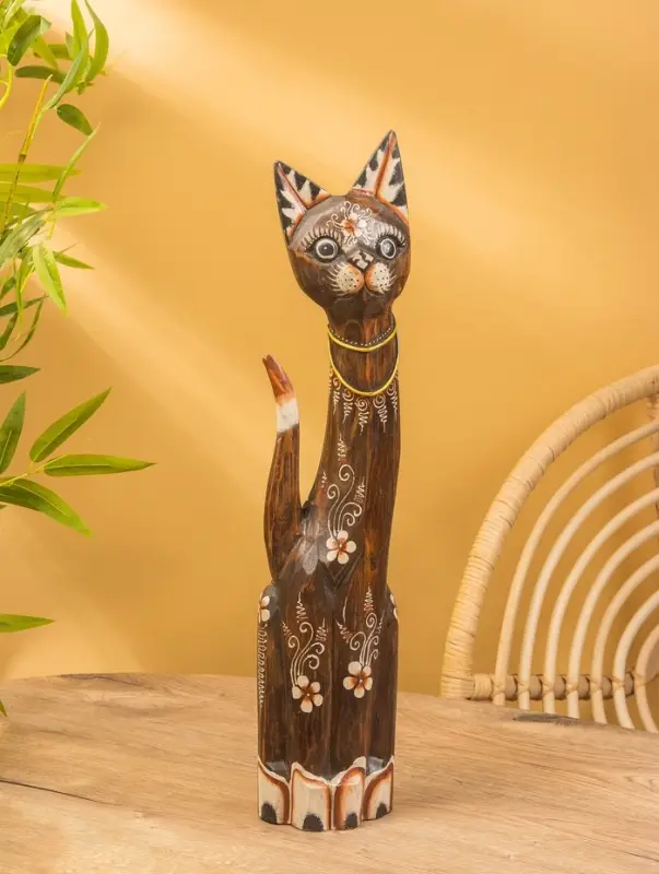 Сувенир «Кошка», 60×14×6 см, дерево, коричневый, МИКС Сувенир «Кошка», 60×14×6 см, дерево, коричневый, МИКС