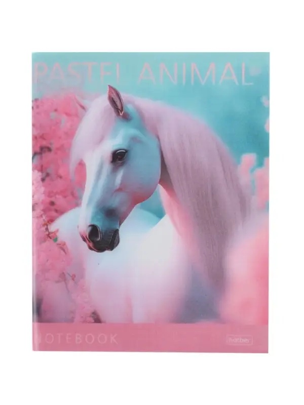 Тетрадь 96л кл Hatber "Pastel Animals", пласт обл с печатью, 60-65г/м&sup2; 5В МИКС