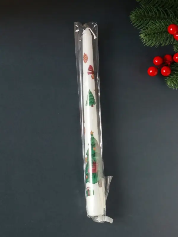 Свеча античная Свеча античная "Новый год" 255х22 мм, с декором