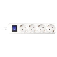 Удлинитель Power Cube 4р/5м с/з с выкл 10А бел (PC-4B-5M)