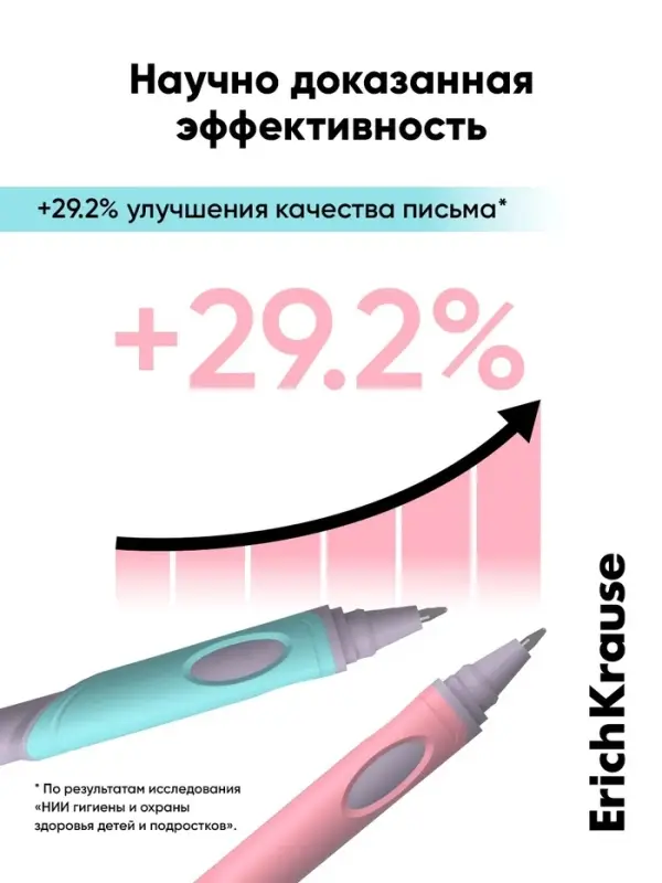 Набор ручек шариковых ErichKrause ErgoLine Grip Pastel, SuperGlide, 2 штуки, уз 0.5 мм, син