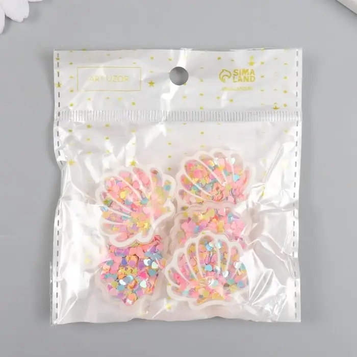 Шейкер для творчества акрил "Ракушка" с глиттером 0,5х3,5х3,1 см