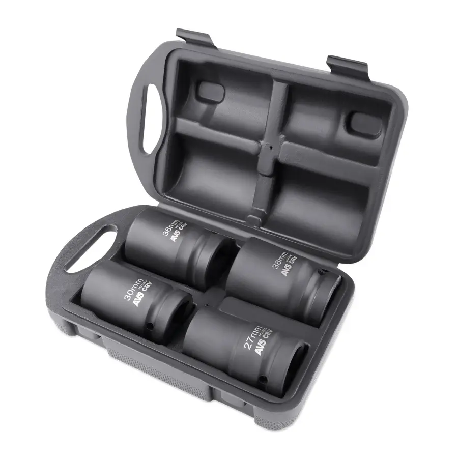 Набор головок для механического гайковерта 1"DR (27-38мм) (4 предмета) AVS NGL01-4I