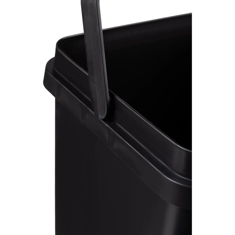Ведро мусорное пластиковое 11л прямоугольное черное с ручкой 240х330х193мм