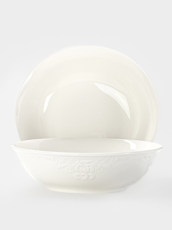 Тарелки глубокие WY Venecia, 580 мл, 17×5 см, набор 2 шт., фарфор, белые Тарелки глубокие WY Venecia, 580 мл, 17×5 см, набор 2 шт., фарфор, белые