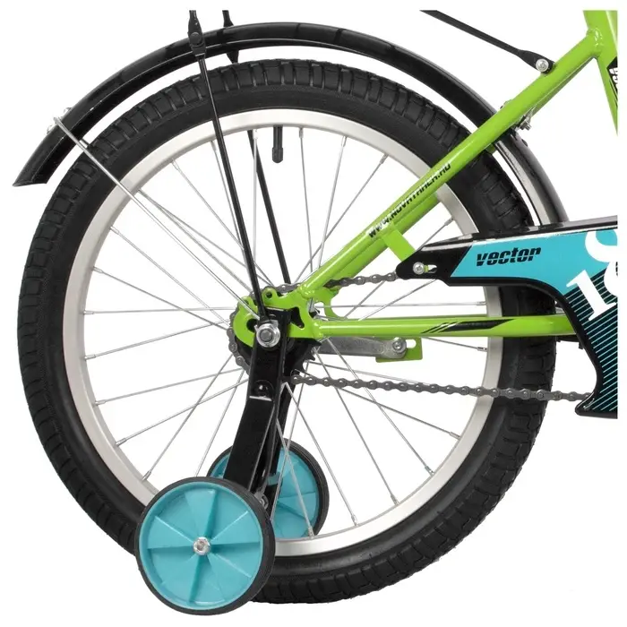 Велосипед детский Novatrack VECTOR, диаметр колёс 18", со съёмными колёсами, лаймовый