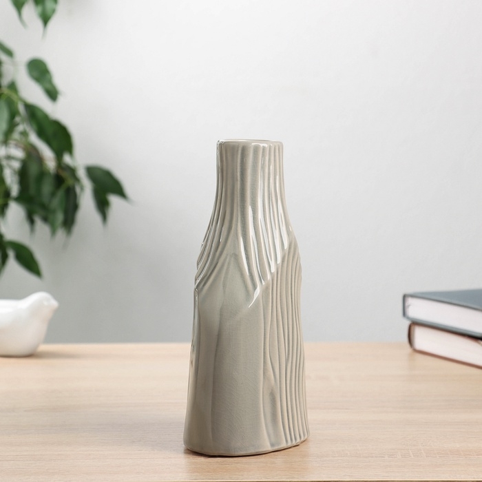 Ваза керамика настольная Ваза керамика настольная "Аурора" 20,5х12 см, серый