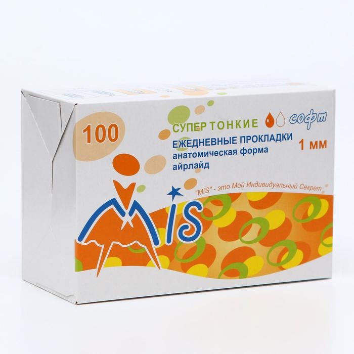 Прокладки ежедневные  Прокладки ежедневные "Mis" супер тонкие айрлайд софт анатомическая форма, 100 шт.