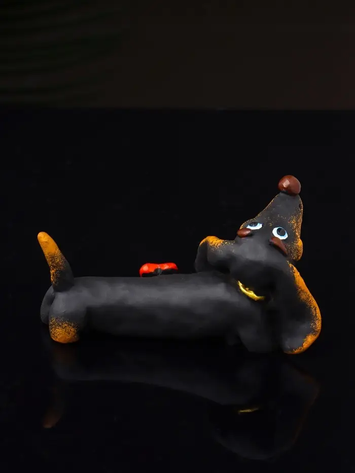 Фигурка полистоун &laquo;Такса счастливая&raquo;, 4.5&times;9&times;4.3 см
