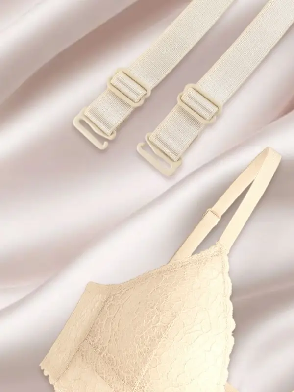 Лямки для бюстгальтера, текстильные, 1.5 см, 37 см, пара, бежевые Лямки для бюстгальтера, текстильные, 1.5 см, 37 см, пара, бежевые