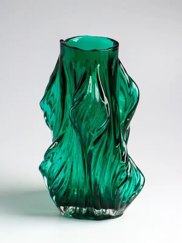 Ваза настольная стекло "Греверли" 27х10 см, зелёный