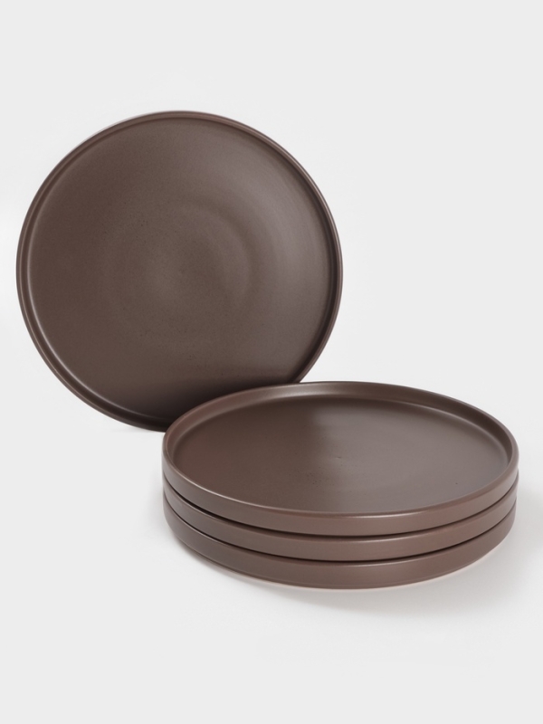 Набор тарелок Доляна «Гранит», 4 шт., d=26 см, керамика, коричневый
