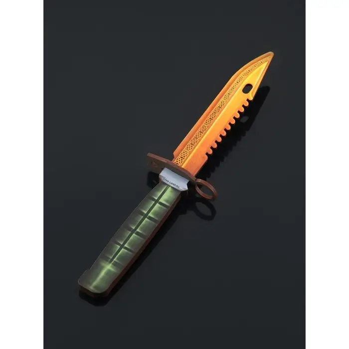 Набор сувенирное оружие «Красный с золотом», автомат, пистолет с глушителем, нож-штык, 3 шт