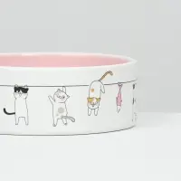 Миска &laquo;Весёлые котики&raquo;, 300 мл 12.5&times;4.5 см, керамика, бежевая, белая